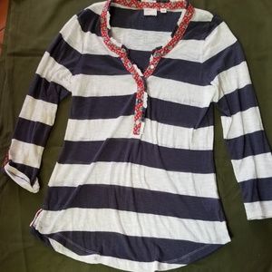 Anthropologie postmark fleur trimmed Henle…